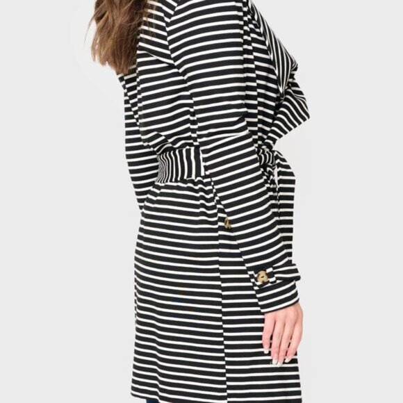 Gibsonlook Striped Ponte Knit Blazer Jacket | Black & White NWT Size S - Picture 4 of 9